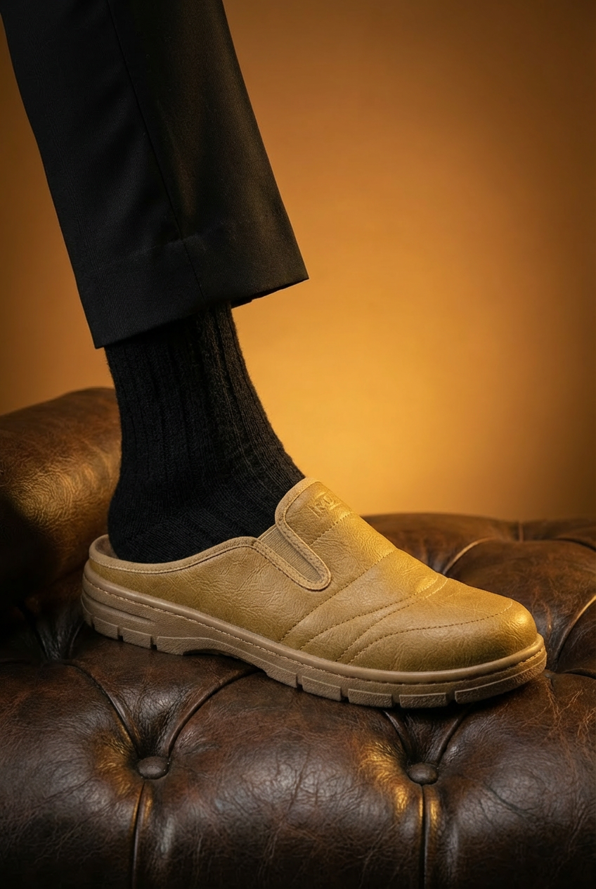 صابو طبي رجالي بلون بيج من الجلد الطبيعي