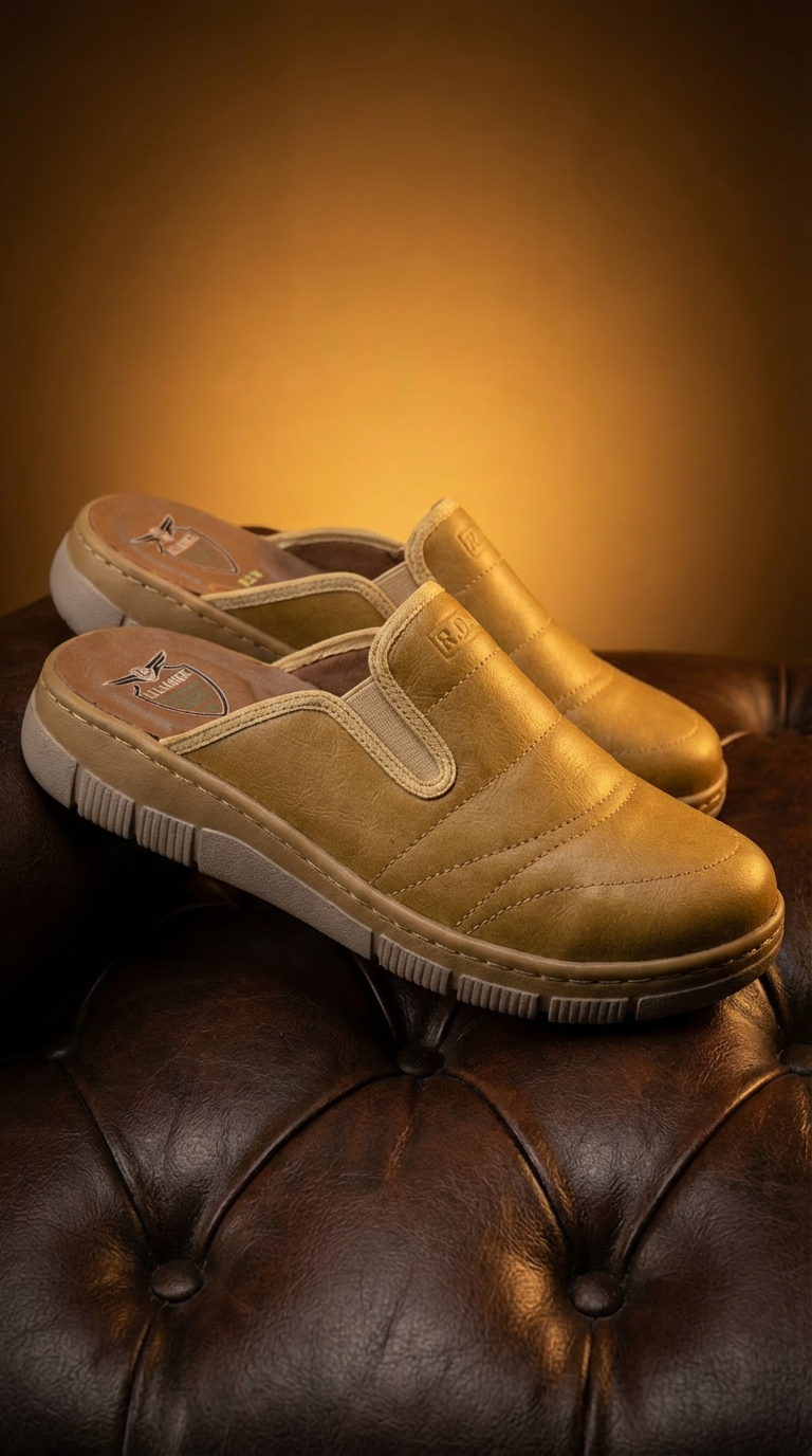 صابو طبي رجالي بلون بيج من الجلد الطبيعي